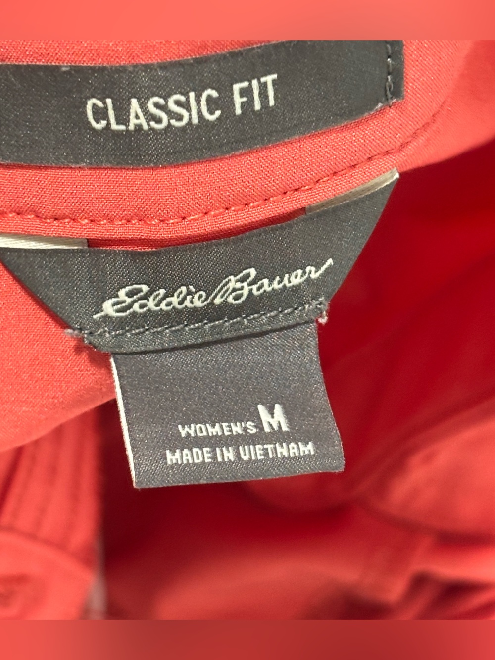 🔴Eddie Bauer Coral-Red Button Down Shirt - Picture 11 of 12